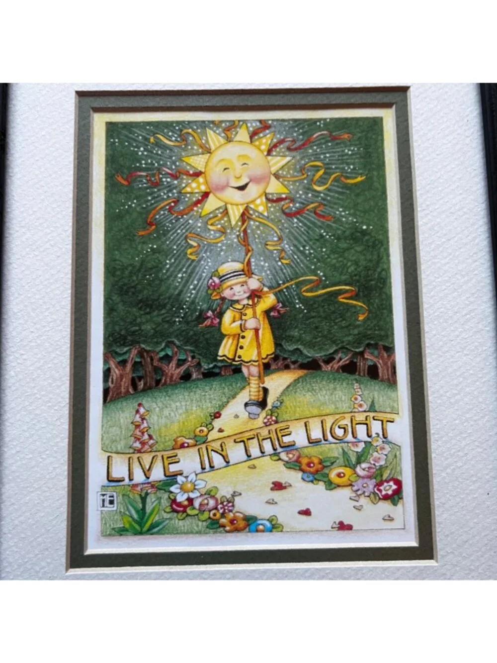 Mary Engelbreit Live In The Light Framed Print 11.75 X 9.75
